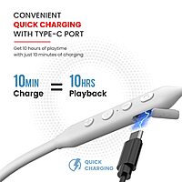 Portronics Harmonics Z5 – Bluetooth Headset, 33Hrs Playtime, Crisp Sound, Comfortable Fit, Sleek Design, Ideal for Music & Calls, Easy Controls, Lightweight, Perfect for Daily Use, White Color.
