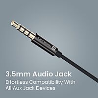 Portronics Conch Sigma A – 3.5mm Earphones with Mic, sleek black design, high-quality sound, comfortable fit, perfect for music and calls, durable build, ideal for everyday use.