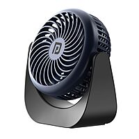Portronics Toofan Table Fan – Rechargeable, 3-Speed, Black & Blue