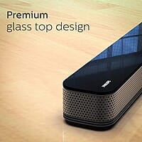 Philips HTL8162 2.1CH 160W Bluetooth Soundbar with Wireless Subwoofer – HDMI ARC, Metal Grille, Glass Top & Touch Control, Black Philips HTL8162 2.1CH 160W Bluetooth Soundbar with Wireless Subwoofer – HDMI ARC, Metal Grille, Glass Top & Touch Control, Black