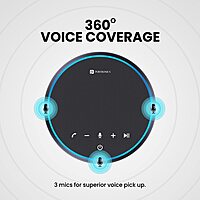 Portronics POR 1386 Talk One Bluetooth Conference Speaker – BT 5.3  3 NC Mics  360° Coverage  Black7