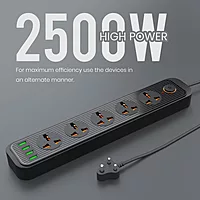 Portronics Power Plate 6 offers 5 AC sockets, 4 USB ports, compact design, surge protection, and smart charging for convenience.