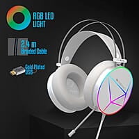 ZEBRONICS Zeb-Blitz USB Gaming Wired On Ear Headphones with Mic with Dolby Atmos, RGB Led, Windows Software, Simulated 7.1 Surround Sound, 2.4 Meter Braided Cable Flexible Padded Ear Cushions