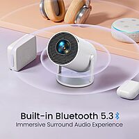 Portronics Beem 440 Smart Projector – 720p HD, White, Compact & Portable | Bright Display, Wireless Connectivity | Ideal for Home Entertainment & Presentations