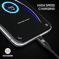 Portronics POR 1392 Konnect B Plus USB-A to Lightning Cable – 3A Nylon Braided 1m Black