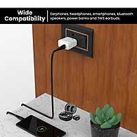 Portronics Adapto 41M This 12W charger comes with a durable Micro USB cable, ensuring fast and efficient charging for all your gadgets. Compact and reliable!