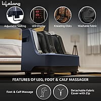 Lifelong Calf, Foot and Leg Massager Machine for Home 4 Vibration Motors mprove Blood Circulation, 80W