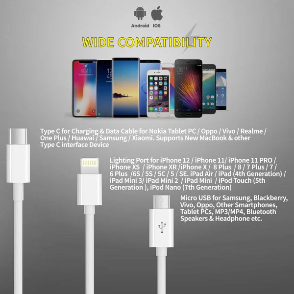 Digitek Lightning Cable 2 A 1 m USB compatible, One Cable DC1M 3-1
