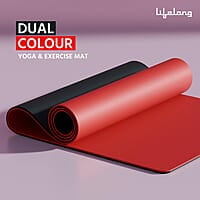 Lifelong Dual Color TPE Material Yoga Mat for Women & Men 6mm Anti-Slip Yoga Mat for Gym Workout Exercise Mat