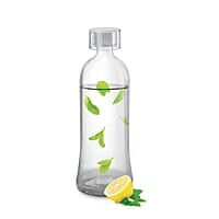 Treo By Milton Anchor Glass Fridge Water Bottle with Plastic Cap, Snug Fit Lid, Wide Base & Food Safe, Pack of 1, 750 ml