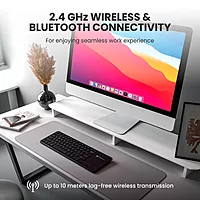 Portronics Bubble Pro Keyboard | Wireless BT + USB, Integrated Touchpad, Silent Keys, Ergonomic Design, Multi-Device Connectivity, Ideal for Home & Office, Sleek & Compact, Easy to Use.