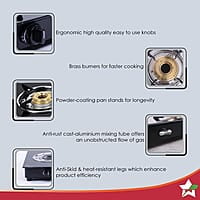 Wonderchef Platinum Plus 3 Burner Auto Glass Cooktop 6mm Toughened Glass LPG Compatible