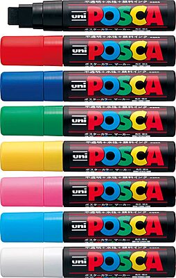 PC17K8C MITSUBISHI UNI POSCA MARKER SET, 17K, 8 ASSORTED COLORS PC17K8C MITSUBISHI UNI POSCA MARKER SET, 17K, 8 ASSORTED COLORS