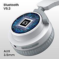 Portronics Muffs M2 Over-Ear Headphones – 40H, White. Experience immersive sound with 40 hours of playtime, comfortable ear cushions, and sleek design. Perfect for music lovers on the go!