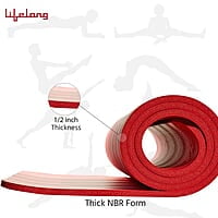 Lifelong Foam 13mm Extra Thick Yoga and Exercise Mat with Carrying Strap, Medium