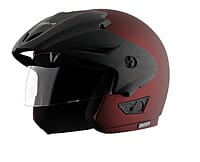 Vega Cruiser ISI Certified Matt Finish Lightweight & Compact with Peak Open Face Helmet for Men and Women with Clear Visor