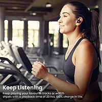 Portronics Twins S3 – TWS Earbuds, 20H Playtime, Black, Bluetooth 5.0, IPX4 Water Resistant, Touch Control, Deep Bass, Lightweight Design, Perfect for Calls and Music, Quick Charge, Compact Case.