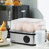 Lifelong 2-in1 Egg Boiler and Poacher 500-Watt Boil 8 eggs, Poach 4 eggs, Easy to clean 3 Boiling Modes