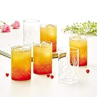 Borosil 295 ml Set of 6 pcs Meadow Vision Transparent Drinking Glass | Borosilicate Glass Tumblers for Water, Cold Drinks, Juice| Flame Proof, Microwave & Dishwasher Safe | for Daily use & Gifting