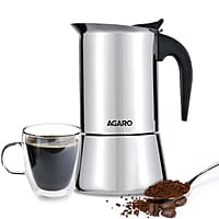 AGARO Royal Moka Pot, Stovetop & Induction Cooktop Classic Espresso & Coffee Maker, 200 Ml