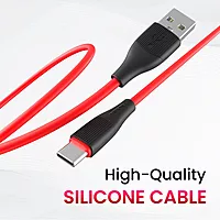 Portronics 2109 Silklink Lightning Cable – 3A USB-A to Lightning | Soft Silicon Cable | 1M | Red
