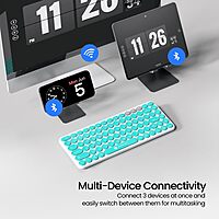 Portronics Bubble 2.0 Bluetooth + Wireless Keyboard – White & Blue | 1 Year Warranty