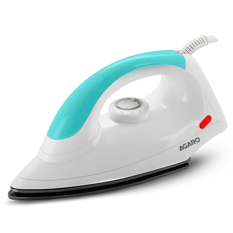 AGARO Grand Electric Dry Iron, 1000W, Non- Stick Coated Sole Plate