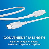 Portronics Link C Square – 60W PD Type-C Cable, 1M, fast charging, durable design, compatible with various devices, ideal for quick data transfer, tangle-free, perfect for home and office use.