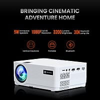 Portronics Beem 420 Led Projector with 3200 Lumens, 1080P Full Hd  250 Inches Display