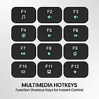 Portronics Ki-Pad 3 USB Wired Keyboard with Large Keycaps, Noise-Free Typing, Fn Multimedia Hotkeys, Full-Size Layout with Num Pad, Ergonomic Design, 1.5m USB Cable