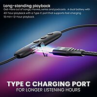 Portronics Harmonics Y1 – Neckband, 40H Playtime, Black, Bluetooth 5.0, IPX4 Water Resistant, Deep Bass, Comfortable Fit, Quick Charge, Ideal for Sports and Daily Use, Lightweight Design.