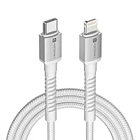 Portronics Konnect X – 27W Type-C to Lightning Cable, 2M White. Fast charging and data transfer, durable design, compatible with iPhone and iPad, perfect for everyday use and travel.