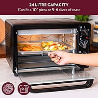 Borosil Prima 24 L Oven Toaster & Grill, Motorised Rotisserie & Convection Heating, 5 Heating Modes, Black