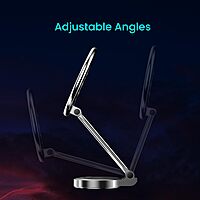 Portronics Mogun 3 Magnetic Car Phone Holder – 360° Rotation | Adjustable | Silver | 1 Year Warranty