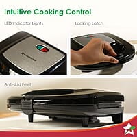 Wonderchef Ultima Sandwich Maker 800 Watt LED indicator Non-stick Coated Plates