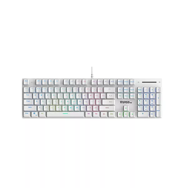 Storm Mechanical Gaming Keyboard – 104 Keys, RGB Backlit, customizable lighting, durable switches, anti-ghosting technology, ergonomic design, perfect for gamers and typists alike, plug and play.