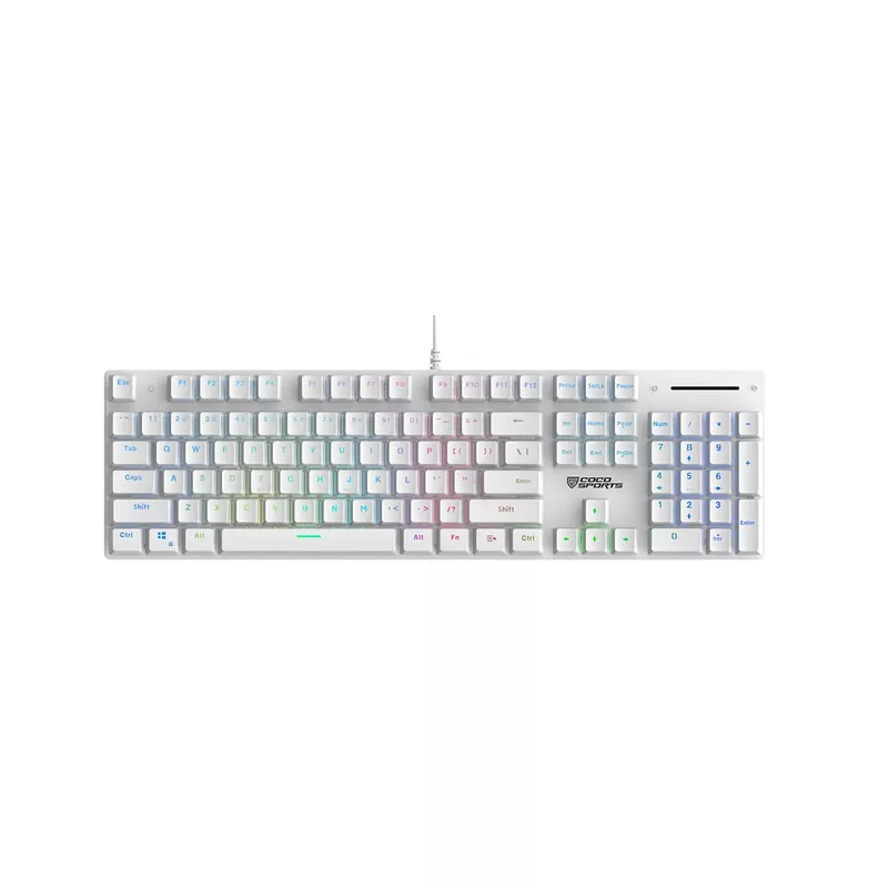 Storm Mechanical Gaming Keyboard – 104 Keys, RGB Backlit, customizable lighting, durable switches, anti-ghosting technology, ergonomic design, perfect for gamers and typists alike, plug and play.