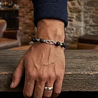 Silver Tied Karungali Bracelet