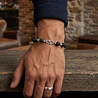 Silver Tied Karungali Bracelet