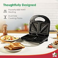 Wonderchef Ultima Sandwich Maker 800 Watt LED indicator Non-stick Coated Plates