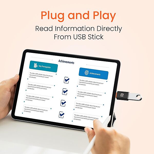 Portronics Bridge Y – USB 3.0 To Type-C OTG Adapter, High-Speed Data Transfer