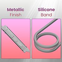 Portronics Harmonics Z9 – Neckband, 40H Playtime, Silver, Bluetooth 5.0, IPX4 Water Resistant, Deep Bass, Comfortable Fit, Quick Charge, Ideal for Sports and Daily Use, Lightweight Design.