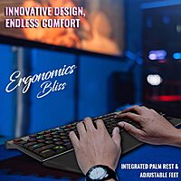 LAPCARE Champ (LGK-108) Mechanical RGB Gaming Keyboard – Full Anti-Ghosting | Blue Tactile Switches | Spillproof | 2 USB Passthrough | RGB LED Backlit | 50M Keystroke Lifespan