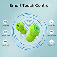 Portronics Twins S13 – TWS Earbuds, 24H Playtime, Green. Enjoy seamless connectivity, rich sound quality, and a stylish design. Perfect for music lovers and on-the-go lifestyles.