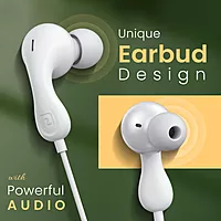 Portronics Conch Kappa C – Type-C Earphones with Mic, sleek design, superior sound quality, comfortable fit, perfect for music and calls, compatible with Type-C devices, color: White.