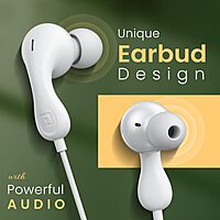 Portronics Kappa C In-Ear Earbuds – On/Off/Volume Switch | TPE Cable | Type-C | White