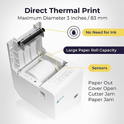 Atpos AT-402 80mm 3 Inch Thermal Receipt Printer (Bluetooth + USB ) | Auto Cutter