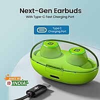 Portronics Twins S13 – TWS Earbuds, 24H Playtime, Green. Enjoy seamless connectivity, rich sound quality, and a stylish design. Perfect for music lovers and on-the-go lifestyles.