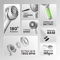 Portronics Toofan Mini Rechargeable Fan – Green: Compact, portable fan with powerful airflow. USB rechargeable, lightweight design, perfect for home, office, or outdoor use. Stay cool anywhere!