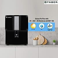 Faber Galaxy Pro Plus RO+UV+ MAT,7 Liters, 7 Stage Mineral Water Purifier with Upto 2500 TDS, Black